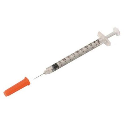 1ml insulin syringe with 29G ultra-fine needle – 0.33x12.7mm for painless injection
